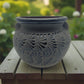 Talavera Floral Pot | Handcrafted Black Design