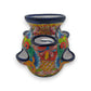 Blue Rim Talavera Strawberry Pot | Hand-Painted Mexican Planter