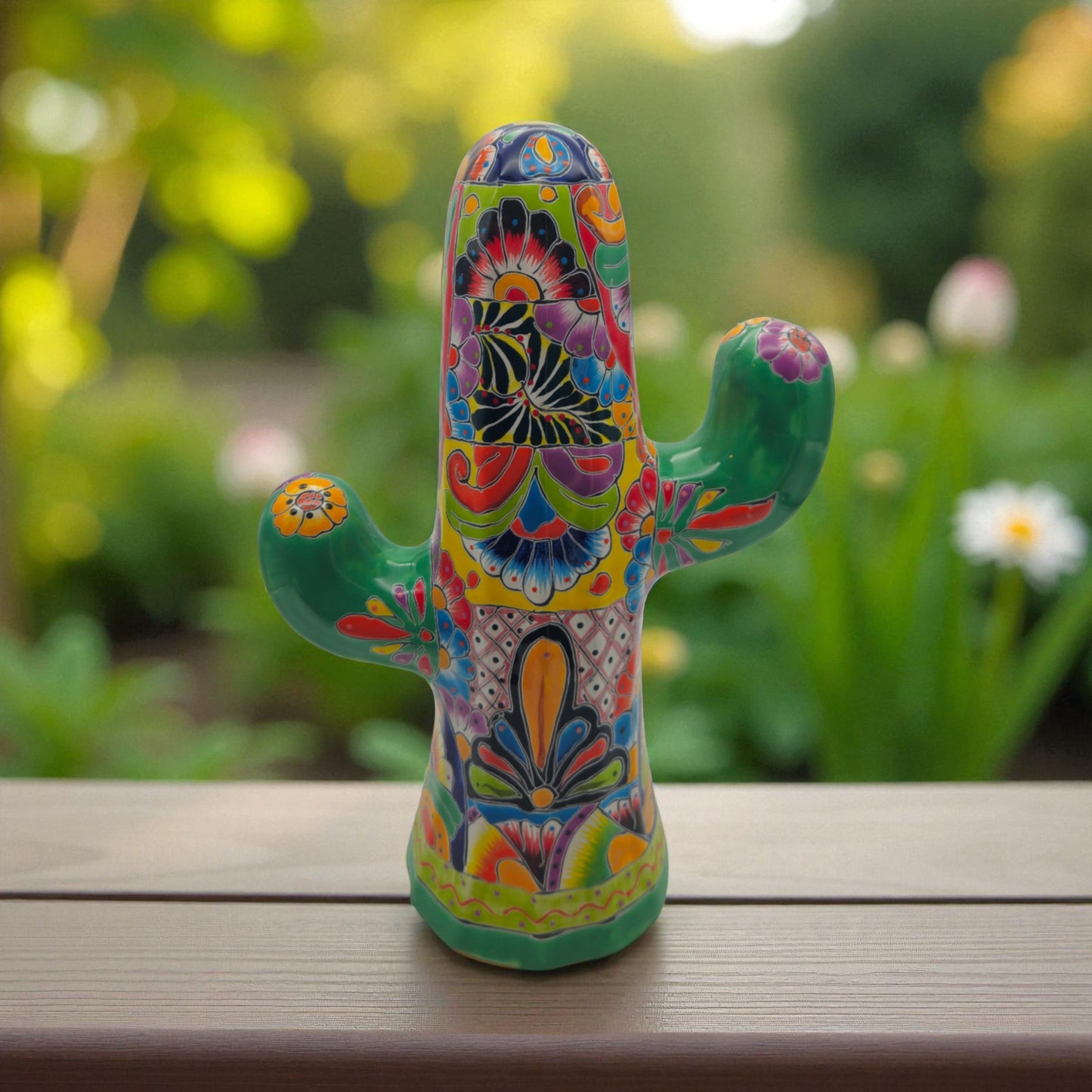 Hand-Painted Talavera Cactus | Vibrant Mexican Ceramic Art