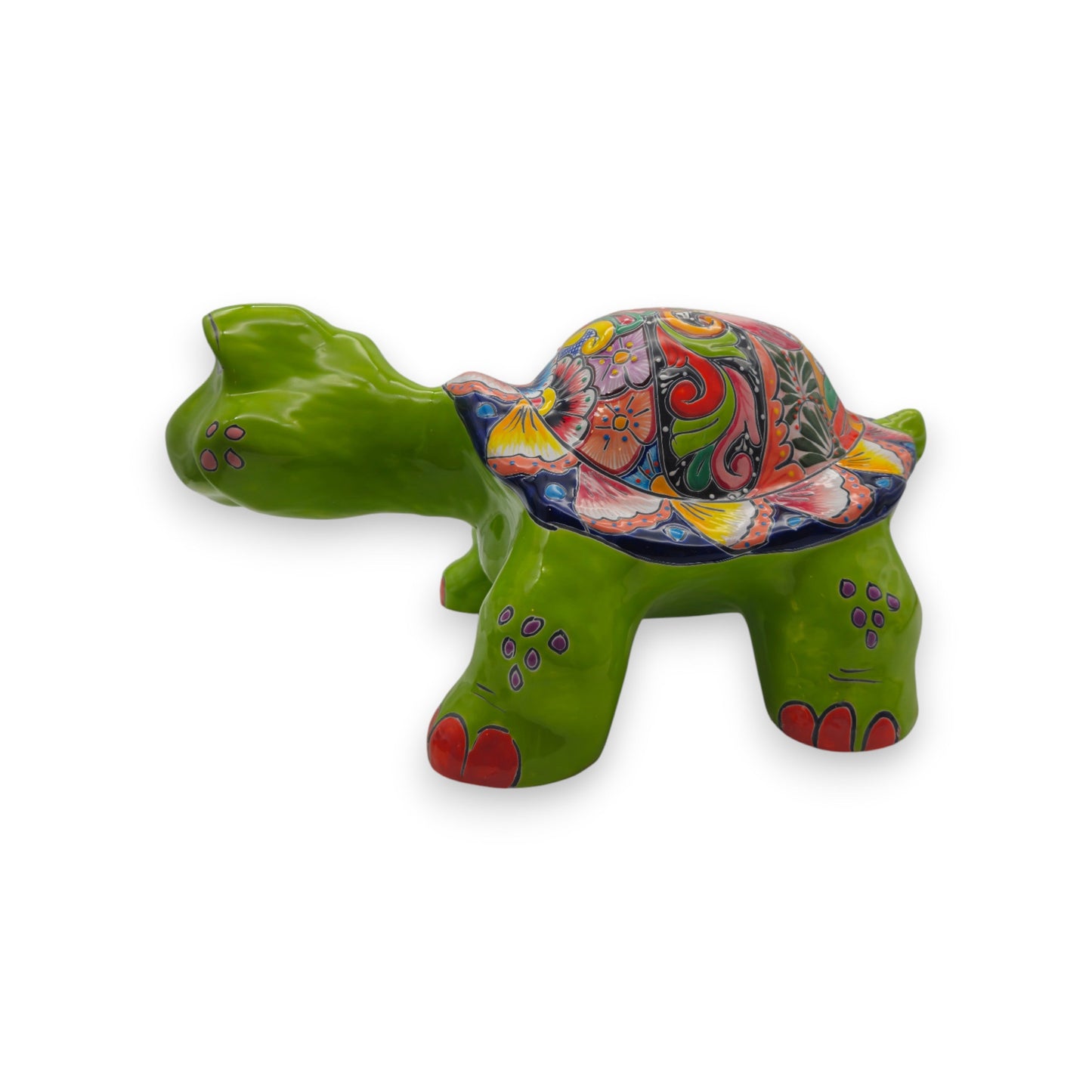Large Talavera Turtle Statue | Hand-Painted Mexican Ceramic