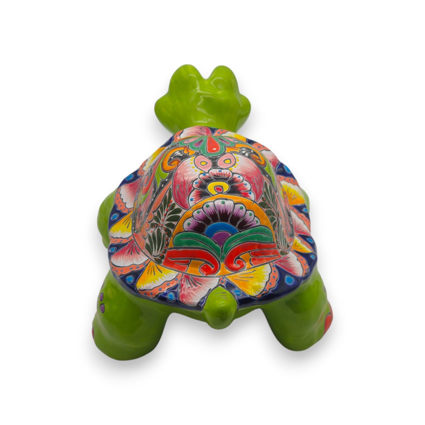 Large Talavera Turtle Statue | Hand-Painted Mexican Ceramic