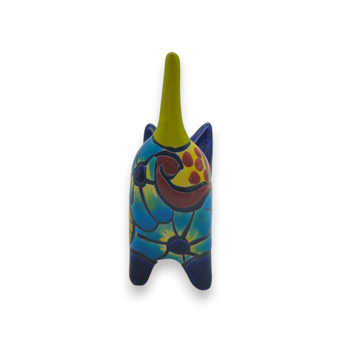 Vibrant Talavera Cat Planter | Handcrafted Mexican Pottery
