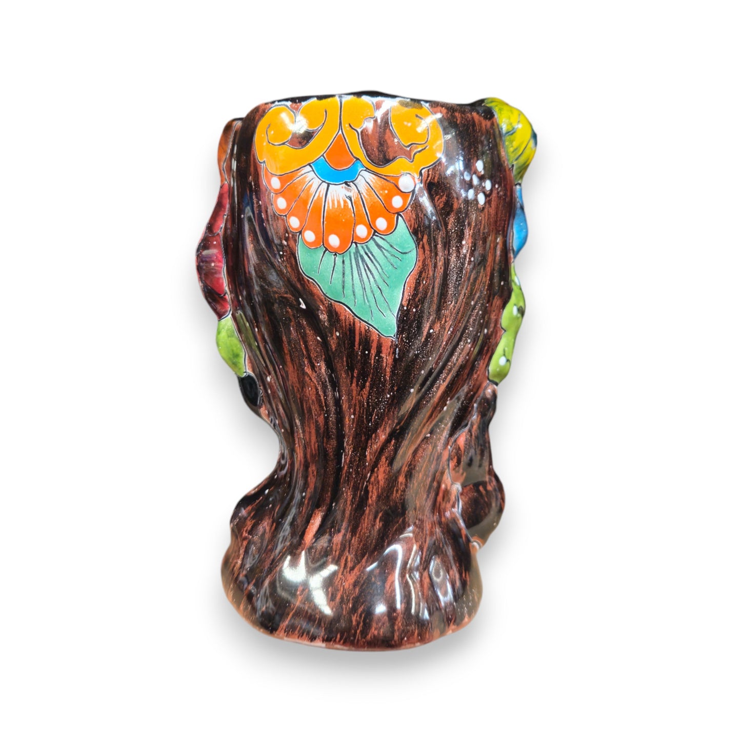 Colorful Talavera Skull Planter | Hand-Painted Ceramic Pot