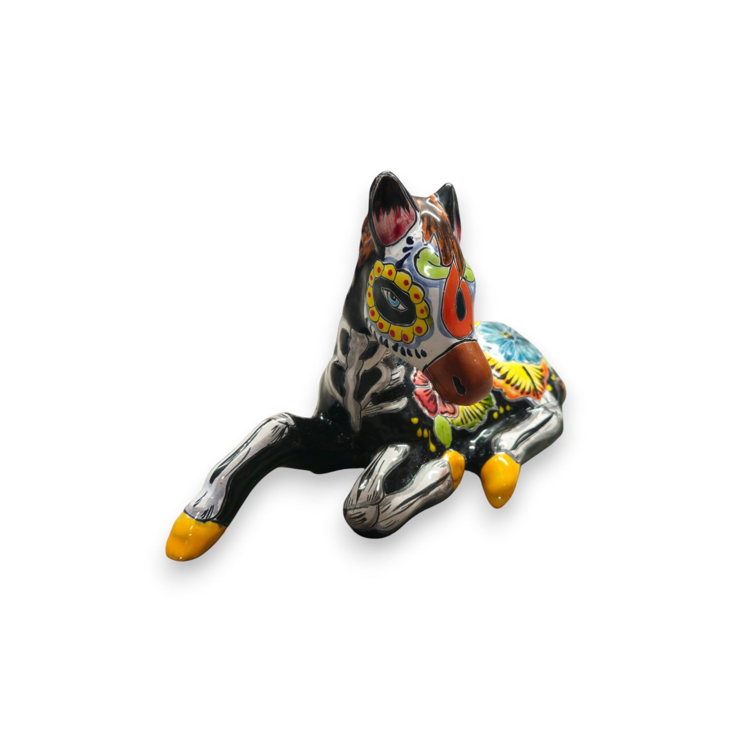 Day of the Dead Talavera Horse Planter | Hand-Painted Pottery