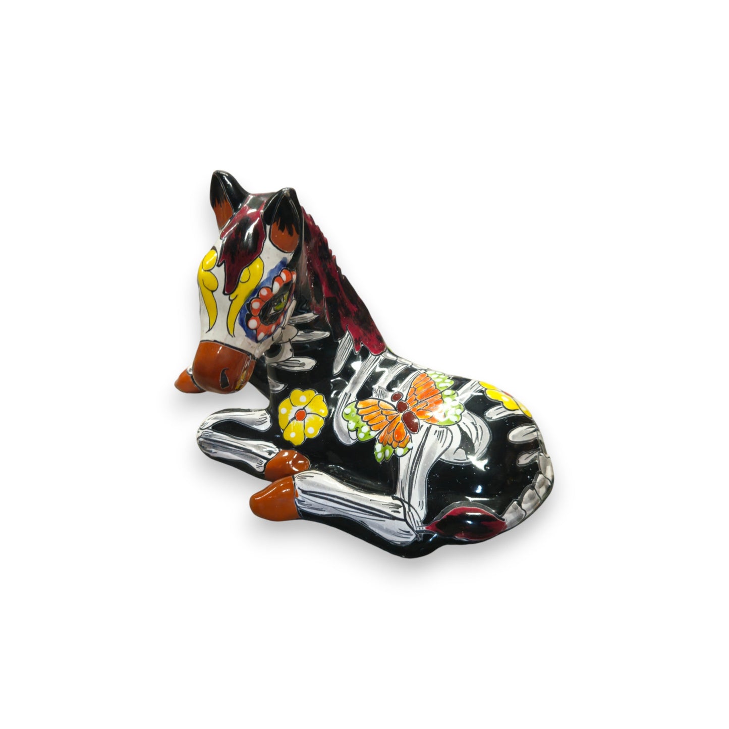 Day of the Dead Talavera Horse Planter | Hand-Painted Pottery