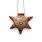 Brown & White Talavera Ornament | Star-Shaped Holiday Folk Art