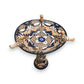 Terracotta Talavera Bird Bath | Black & Blue Hand-Painted Design