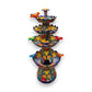 Blue Rim Tiered Talavera Fountain | Handcrafted Mexican Art