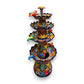 Blue Rim Tiered Talavera Fountain | Handcrafted Mexican Art