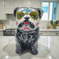 Day of the Dead Bulldog Figurine | Handmade Talavera Dog Statue