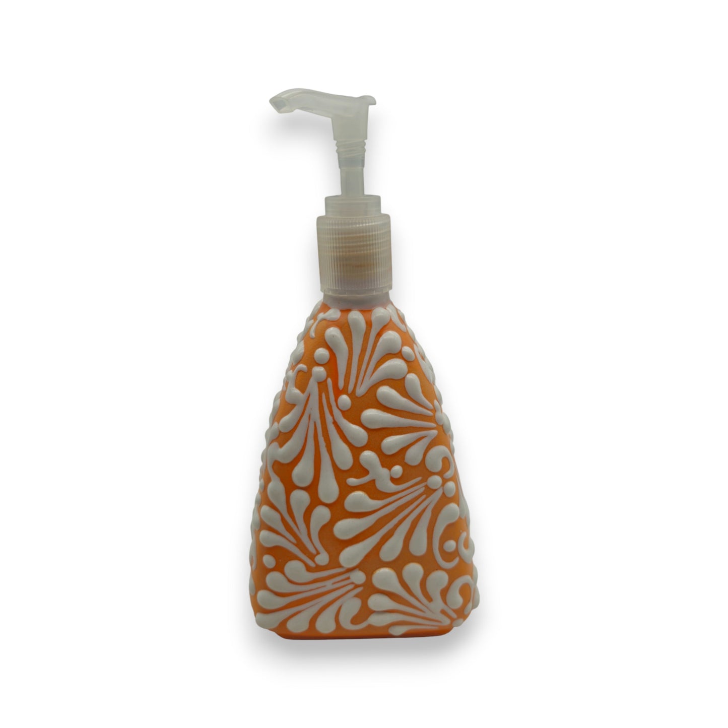 Talavera Ceramic Soap Pump | Orange Brown Bathroom Accent