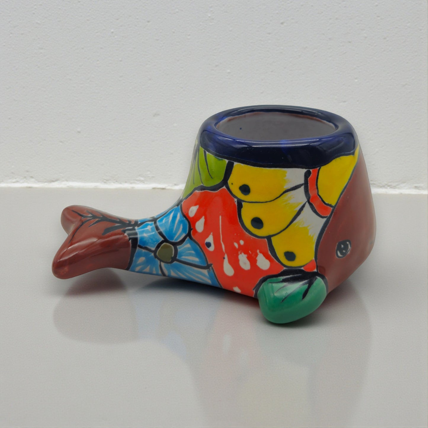 Talavera Whale Planter | Colorful Small Mexican Animal Pot
