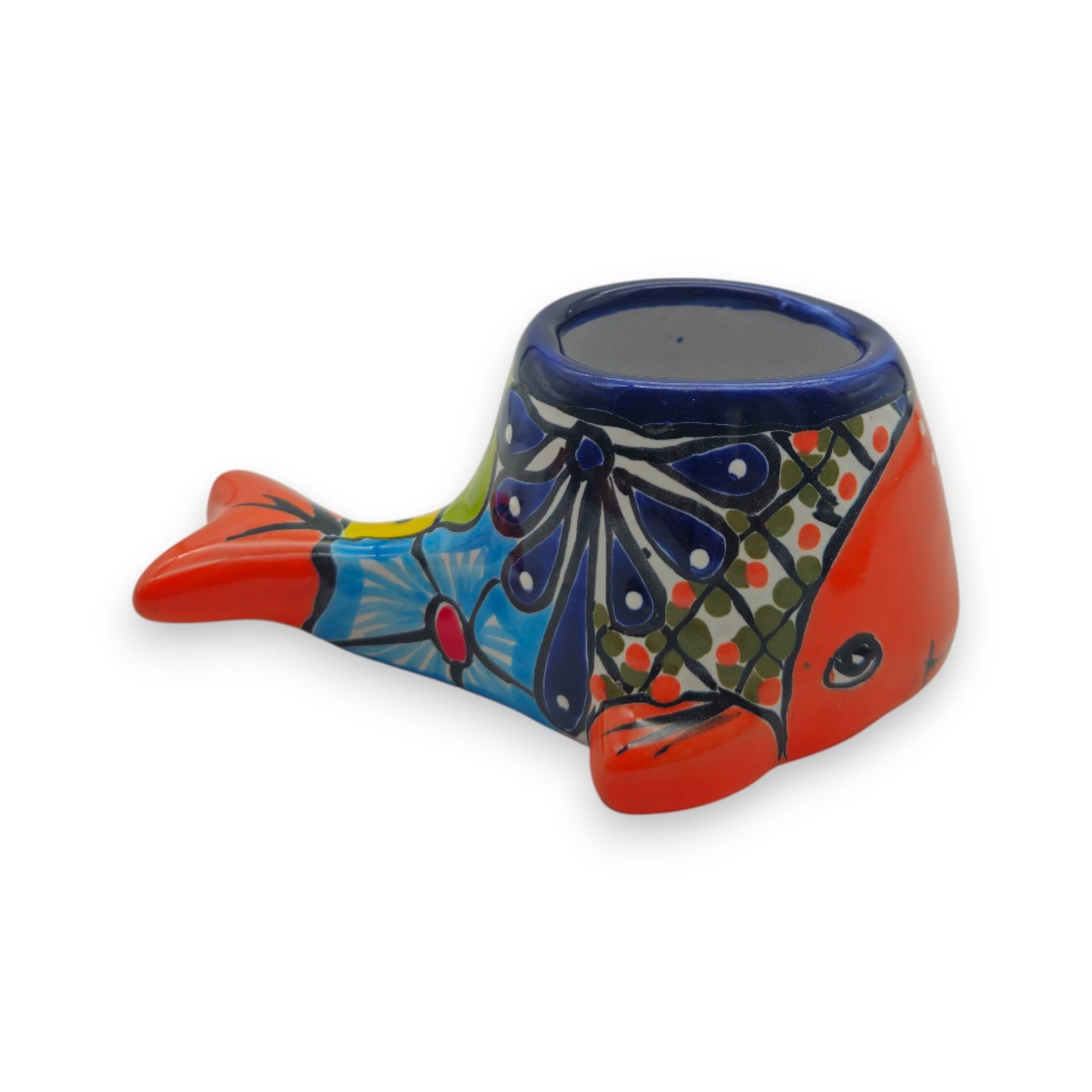 Talavera Whale Planter | Colorful Small Mexican Animal Pot