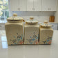Talavera Ceramic Kitchen Canister Trio | White Multicolor Set