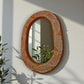 Floral Brown & White Talavera Mirror | Handcrafted Mexican Art