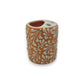 Orange Brown Talavera Toothbrush Holder | Mexican Ceramic Decor