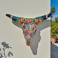 Colorful Talavera Bull Skull | Mexican Wall Art Decor