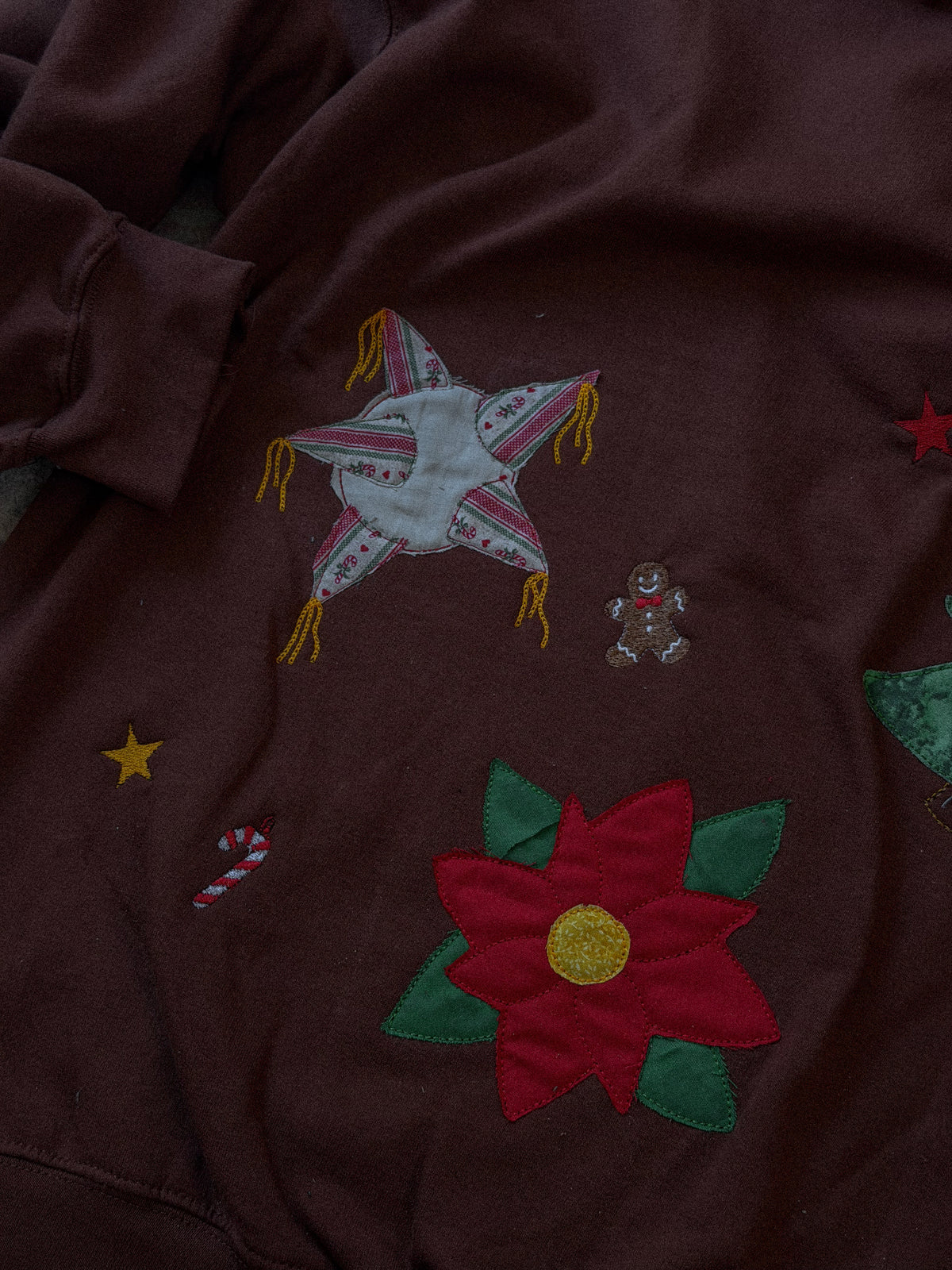 Handmade Christmas Appliqué & Embroidered Sweatshirt