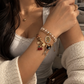 Virgencita Gold Charm Bracelet with Clip Closure