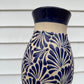 Blue Engobe Clay Floral Vase