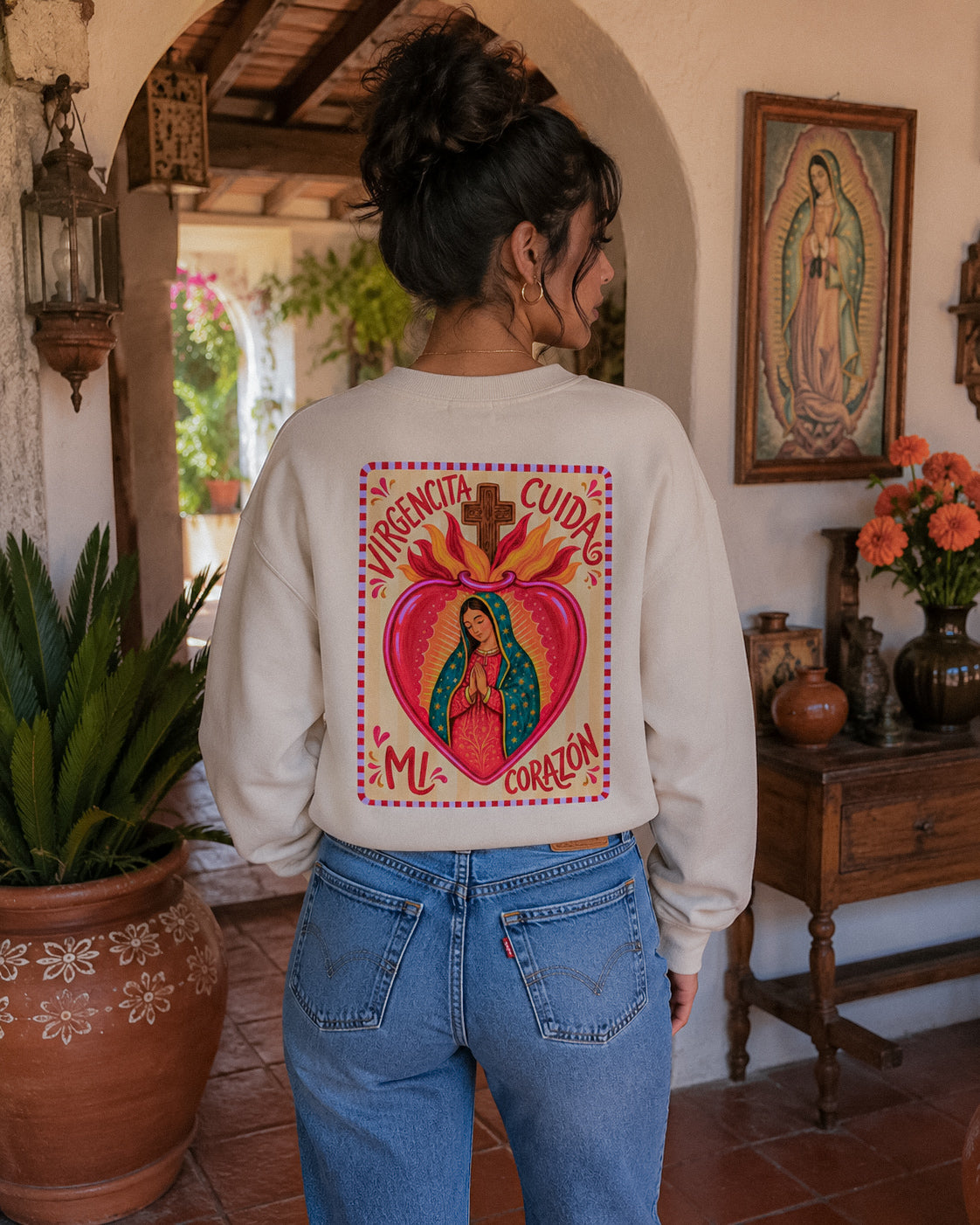 Virgencita Cuida Mi Corazón Sweatshirt