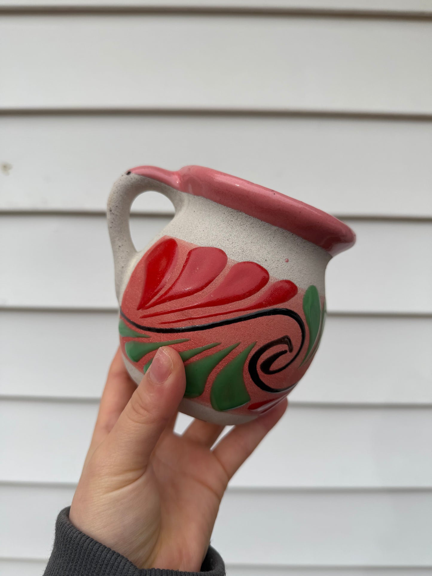 Pink Engobe Barro Hand-Painted Mug