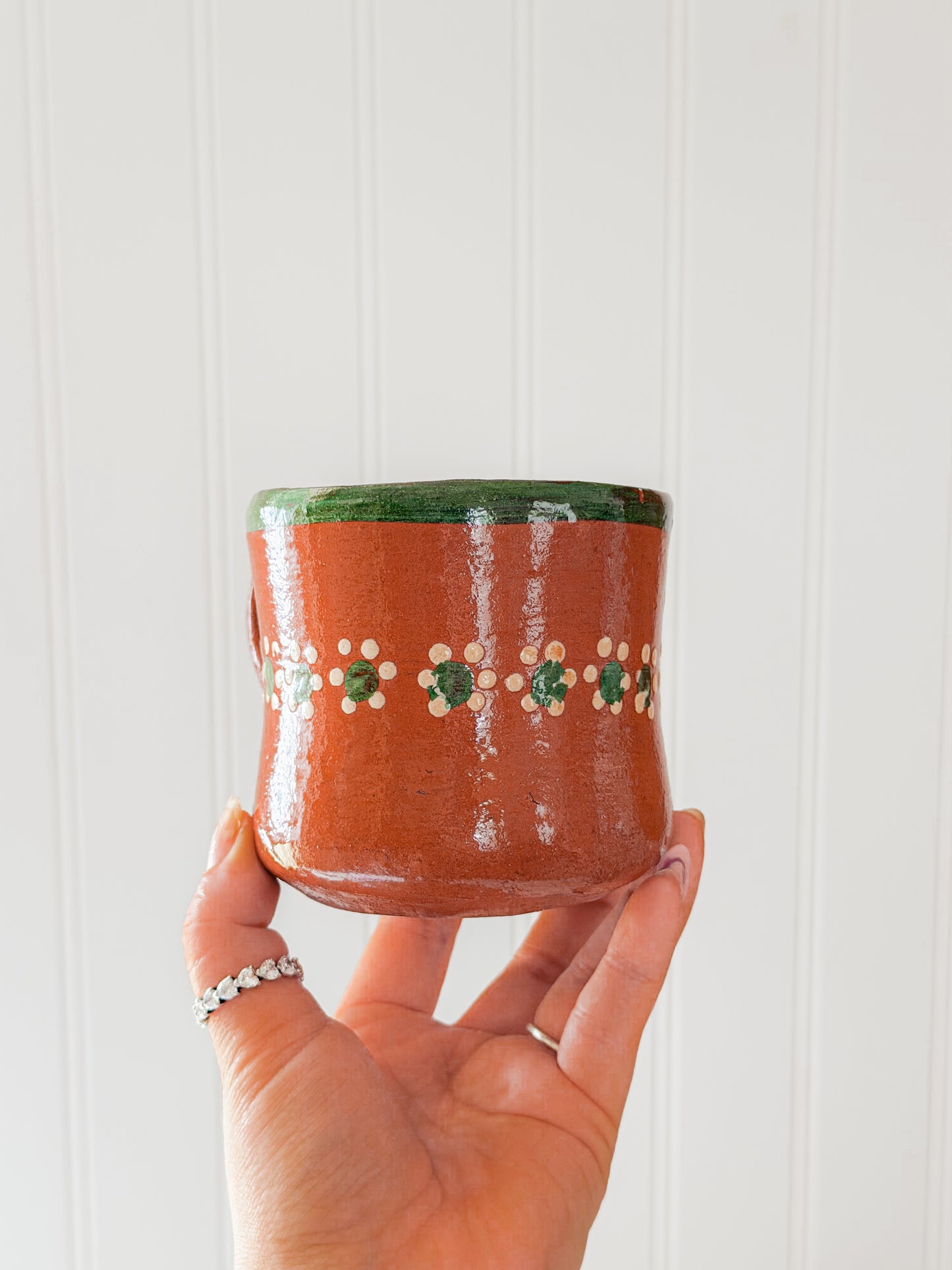 Traditional Green Trim Barro Mug