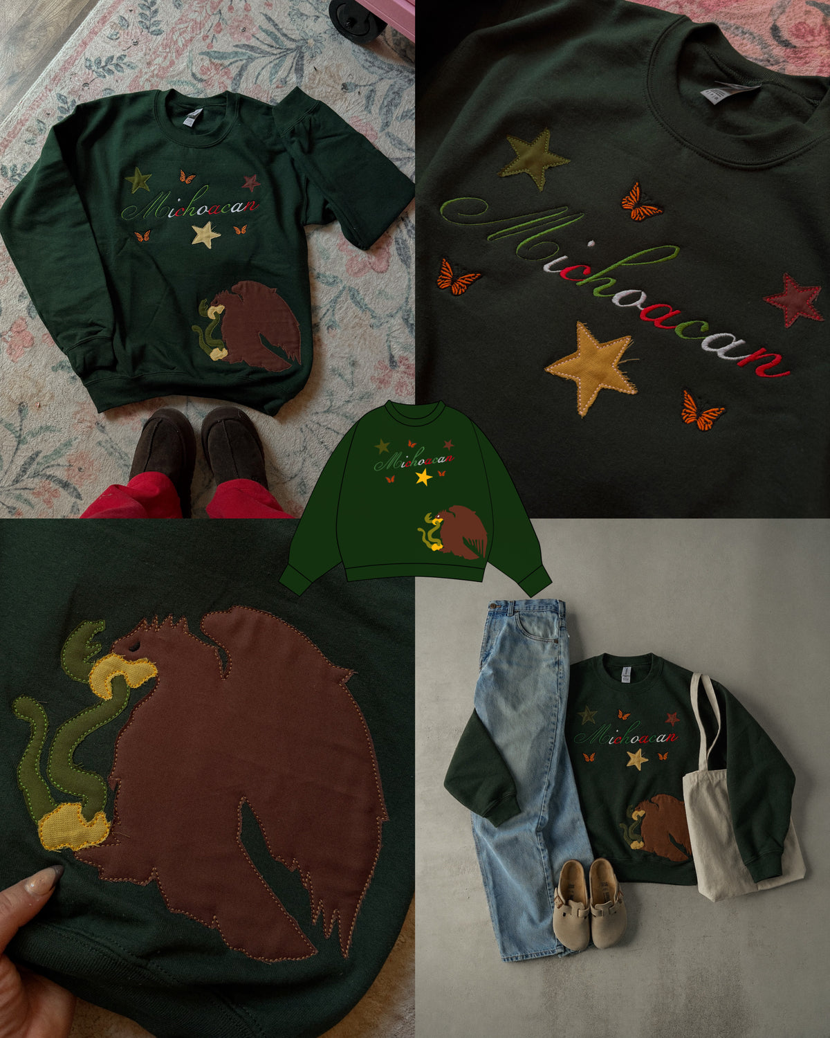 Custom Mexico State Applique Crewneck