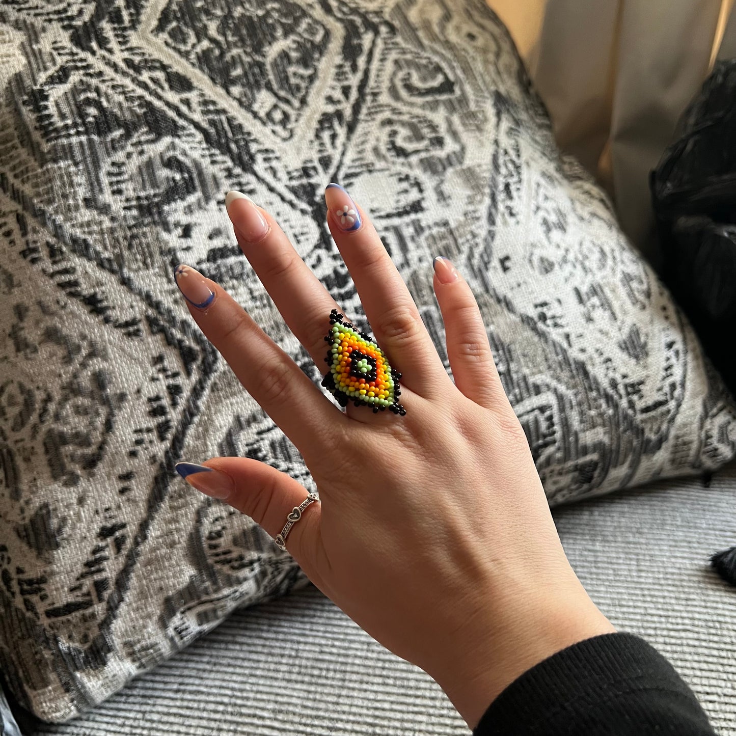 Glass Bead Huichol stretch ring