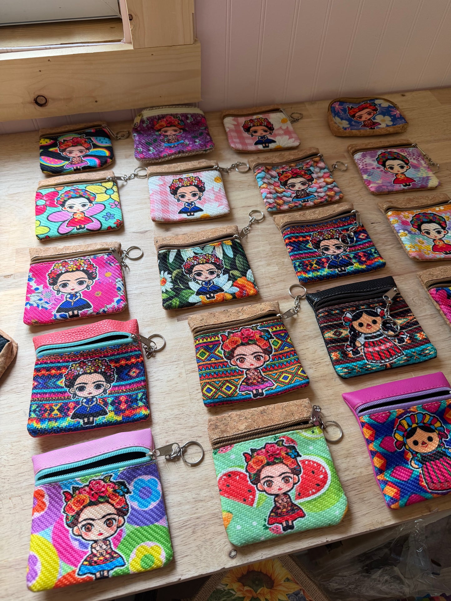 Frida Kahlo Coin Purse Wallet Keychain