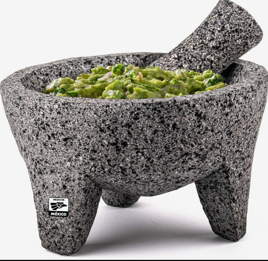 Molcajete Original 100% Lava Volcanic Stone Mortar and Pestle