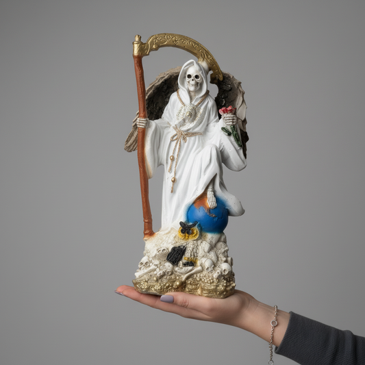 Santa Muerte Angel Wings 14in Decor Statue