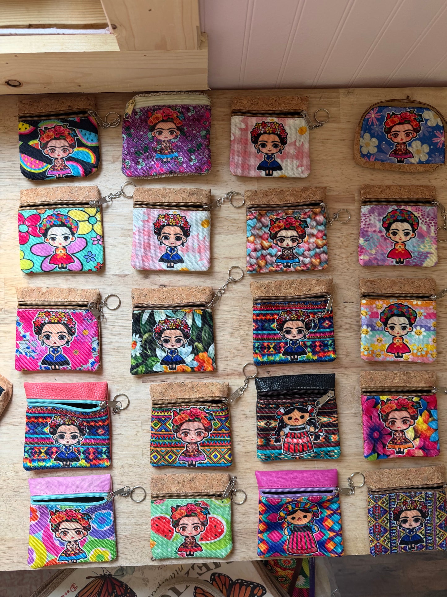 Frida Kahlo Coin Purse Wallet Keychain