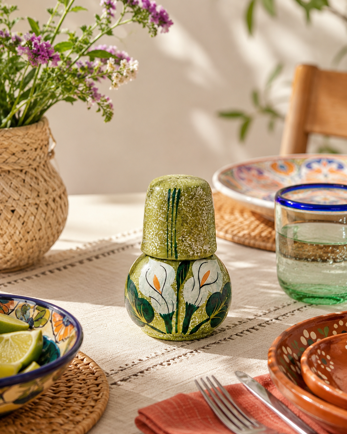 Small Hand Painted Cantaro with Cup