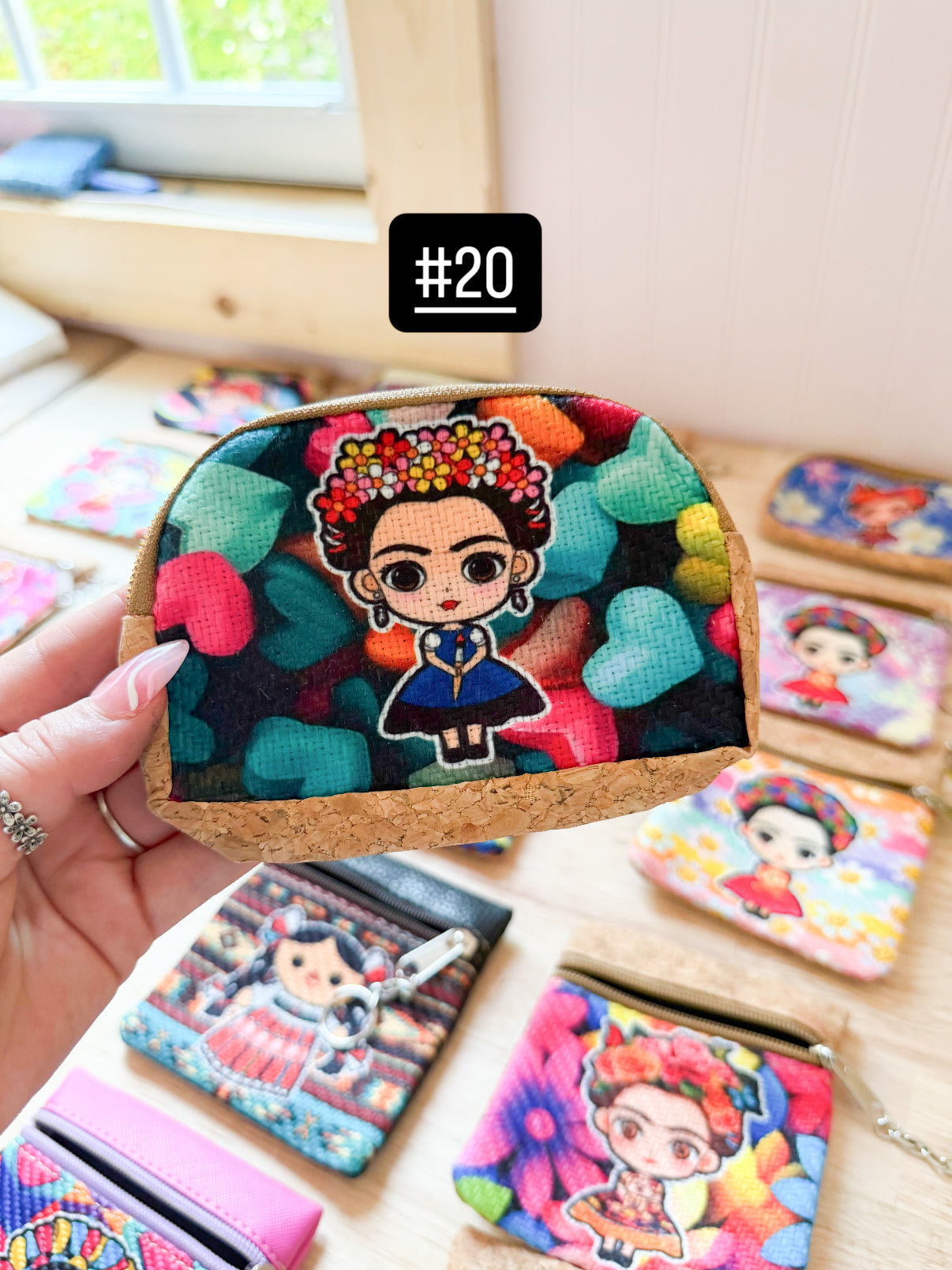 Frida Kahlo Coin Purse Wallet Keychain
