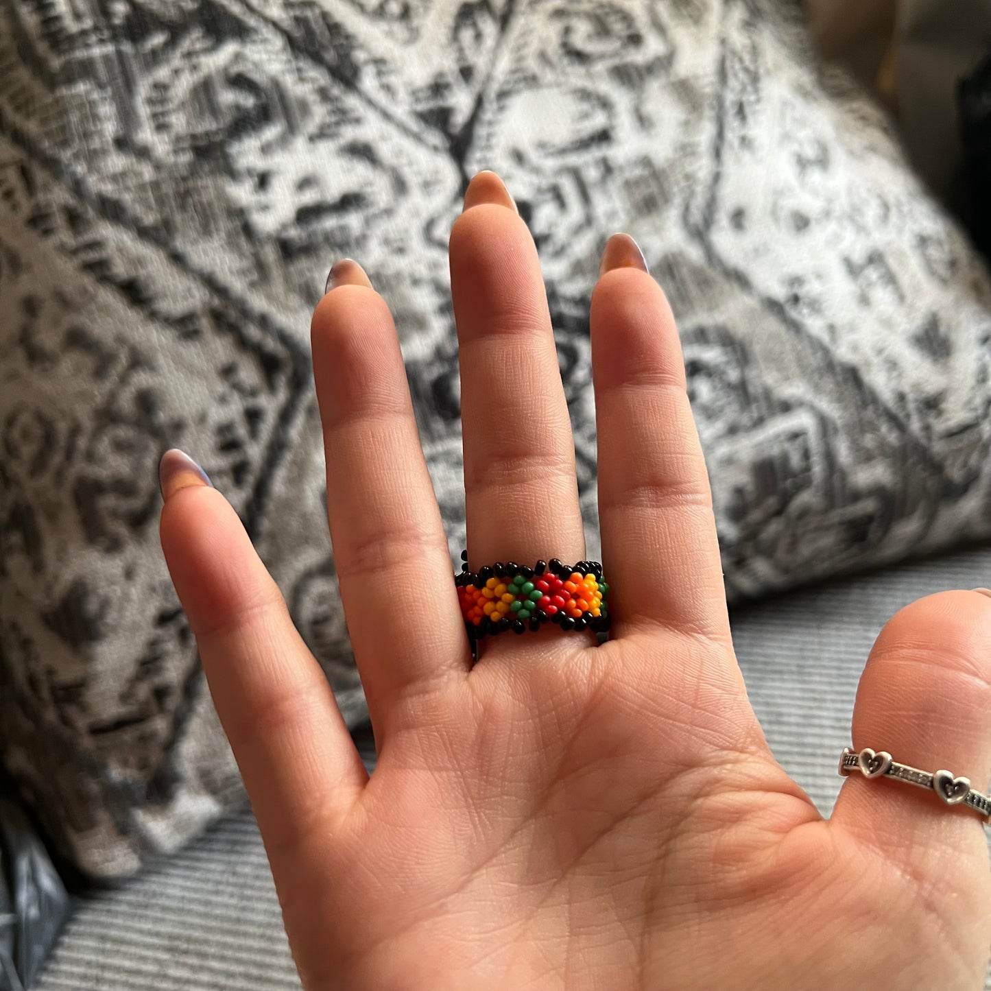 Glass Bead Huichol stretch ring