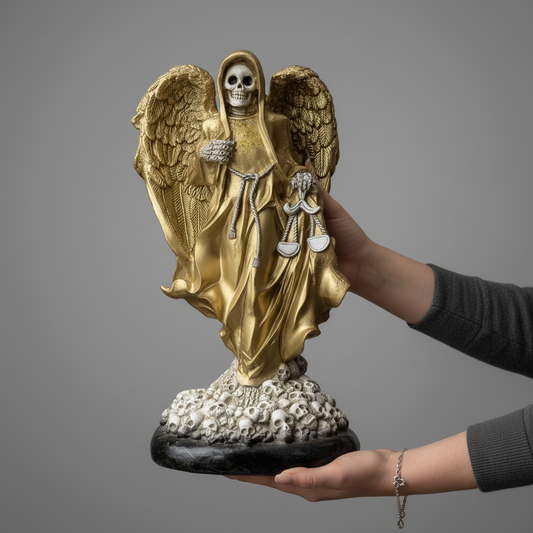 Santa Muerte Angel Wings 16in Decor Statue