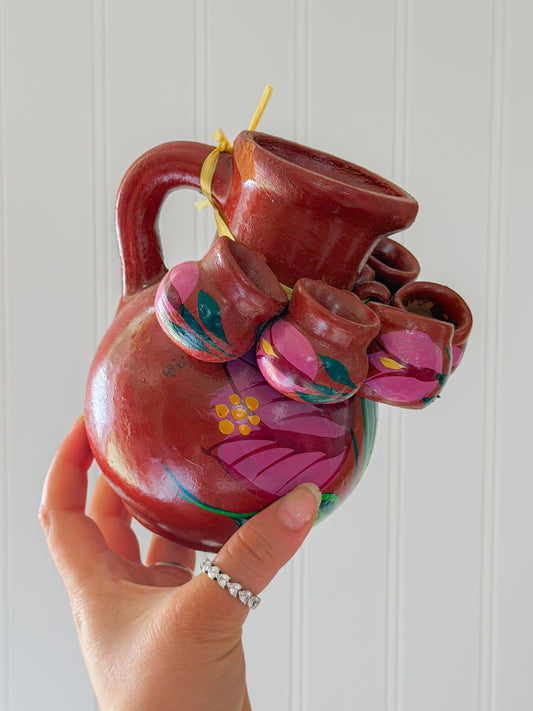 Small Pitcher Floral w/ mini mugs