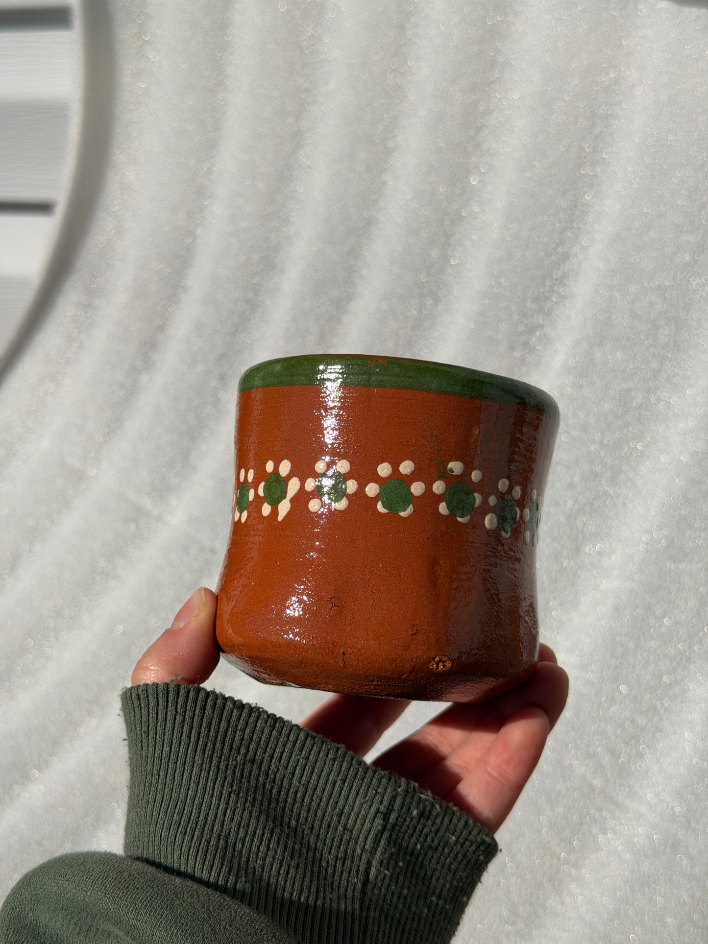 Traditional Green Trim Barro Mug