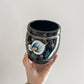 Black Ceramic Floral Artesanal Mug
