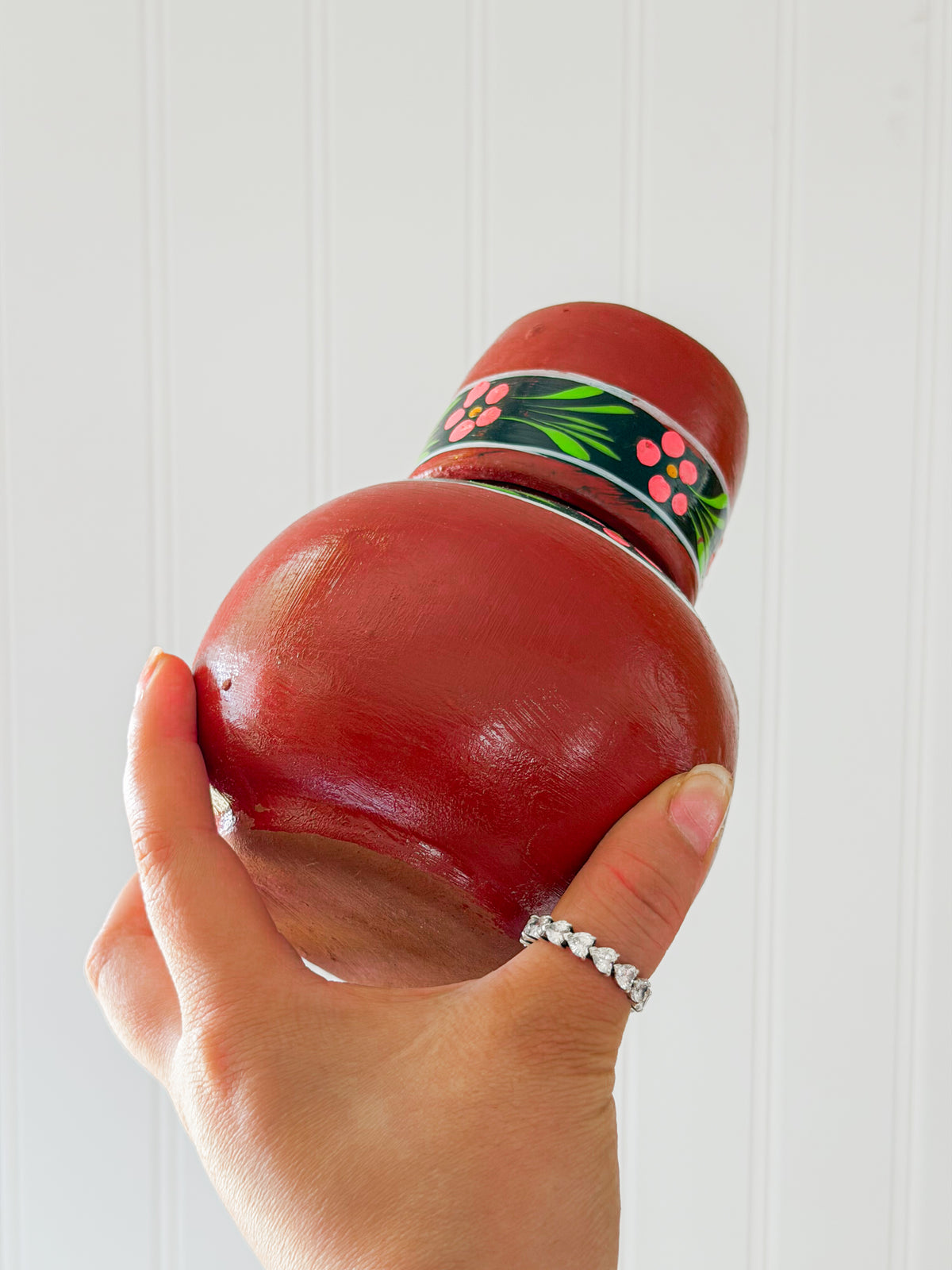 Small Red Hand Painted Cantaro with Cup