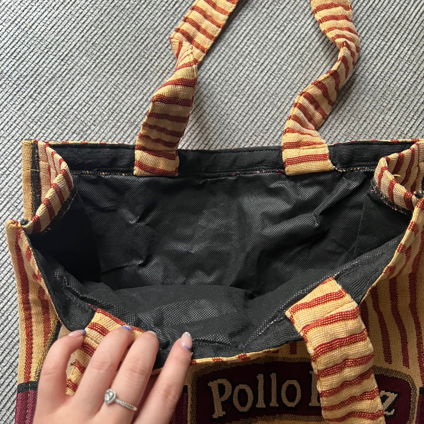 Handmade Pollo Feliz Tote Bag