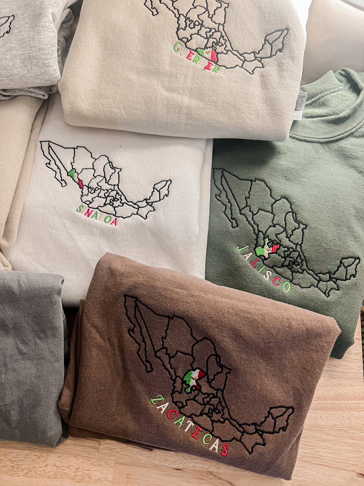 Sweater/Shirt State Map Mexico Embroidery