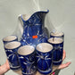 Blue Ceramic Pitcher Set w/ Cups