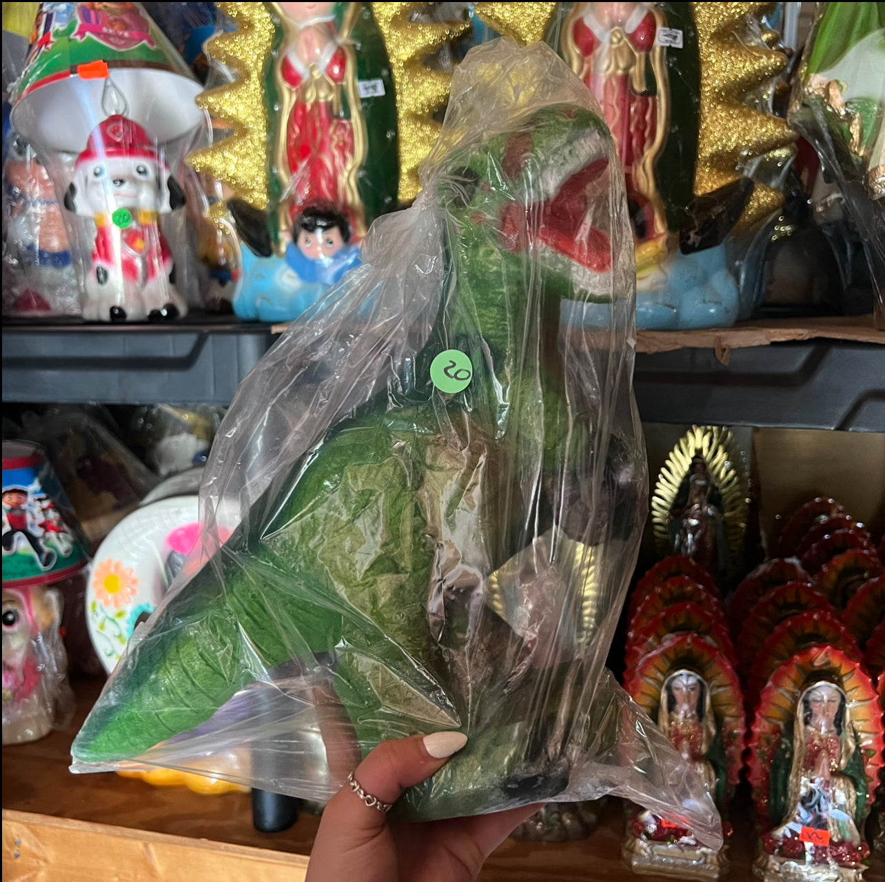 Dinosour Red & Green Piggy Bank