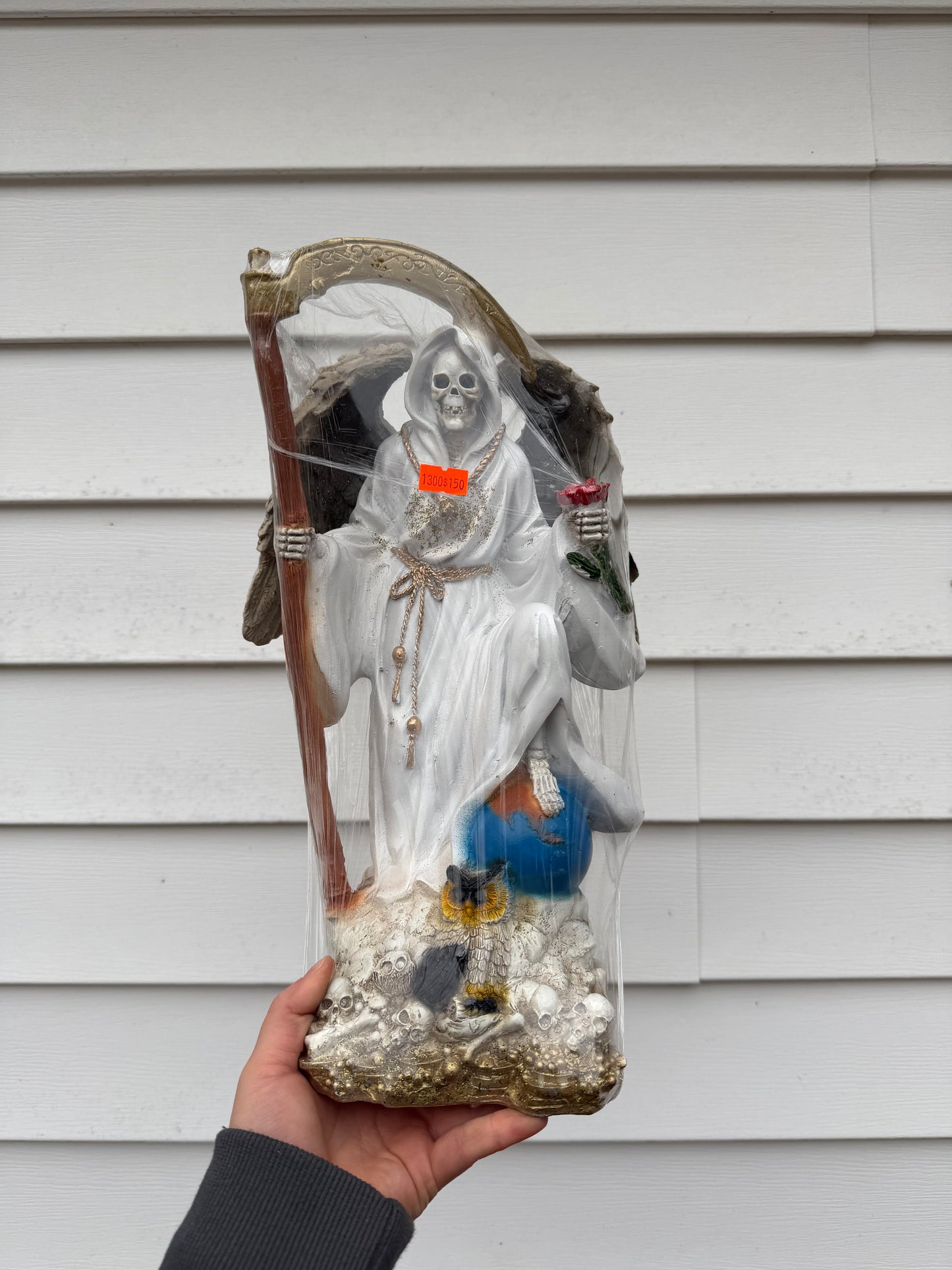 Santa Muerte Angel Wings 14in Decor Statue