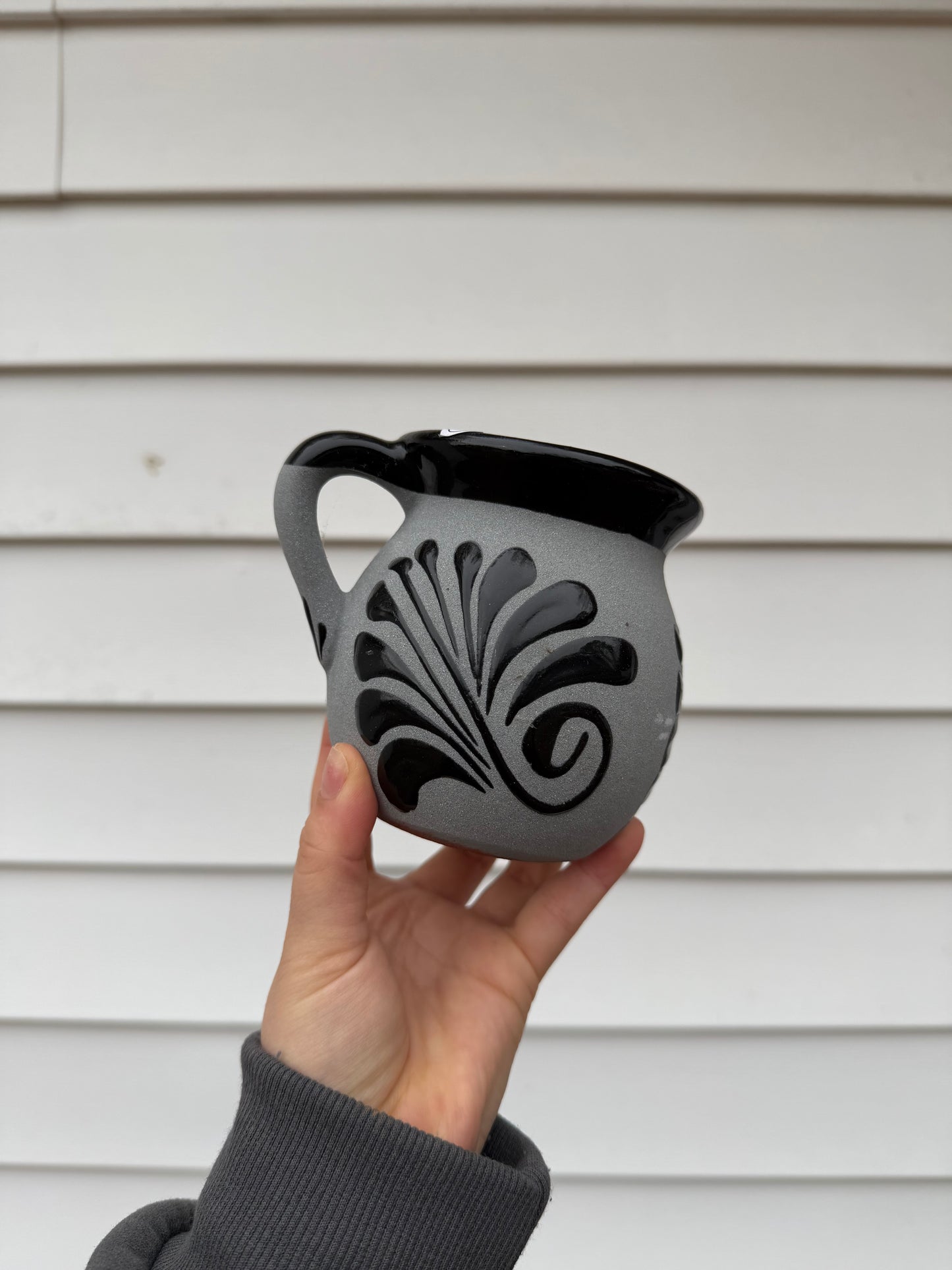 Black & Gray Barro Hand-Painted Mug