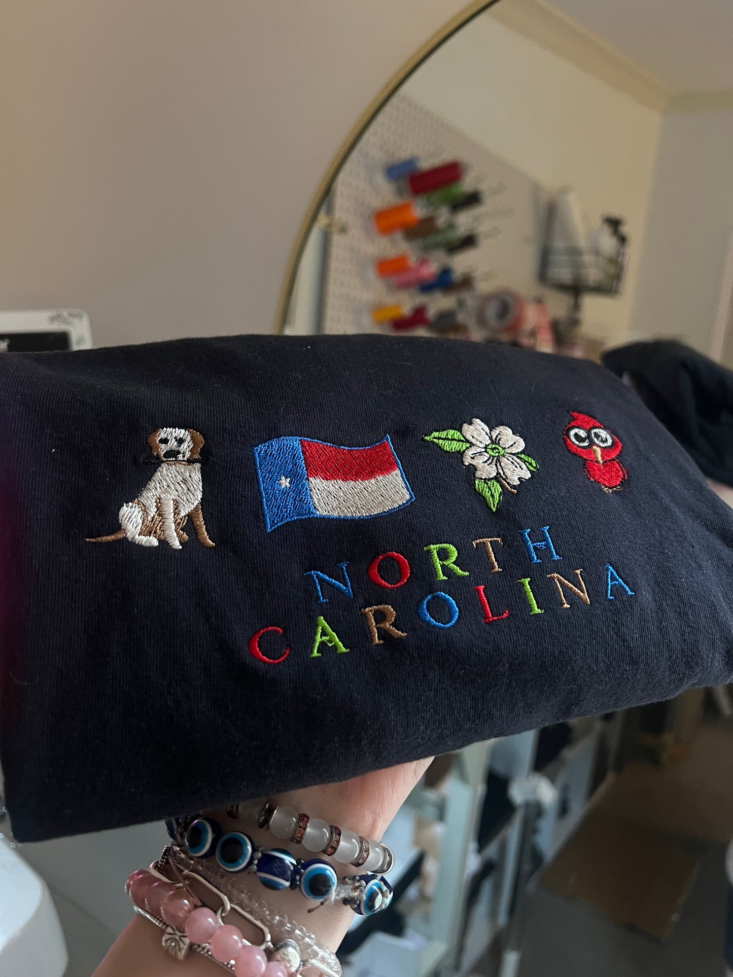 NORTH CAROLNA State • Embroidered Sweater/ShirtI