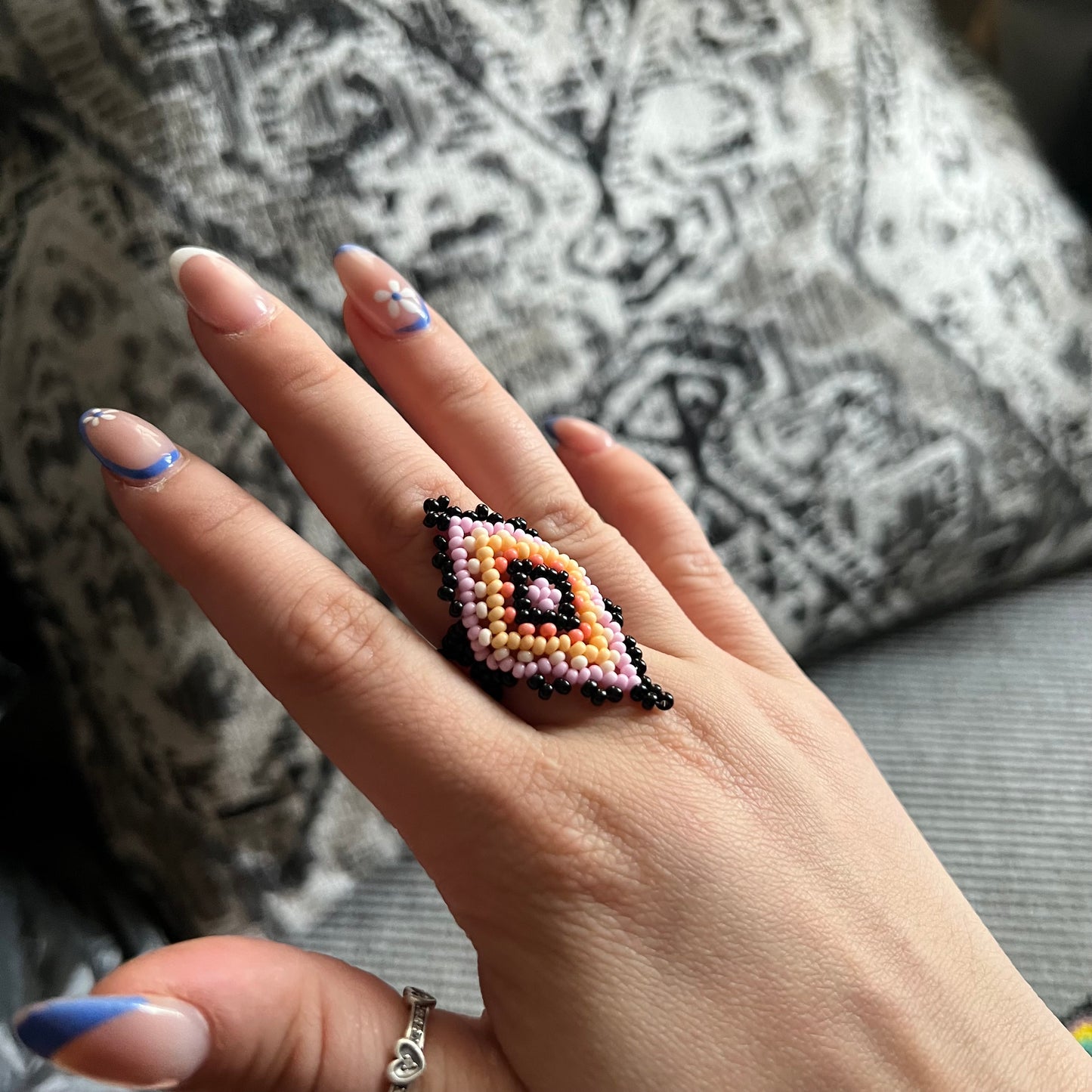 Glass Bead Huichol stretch ring