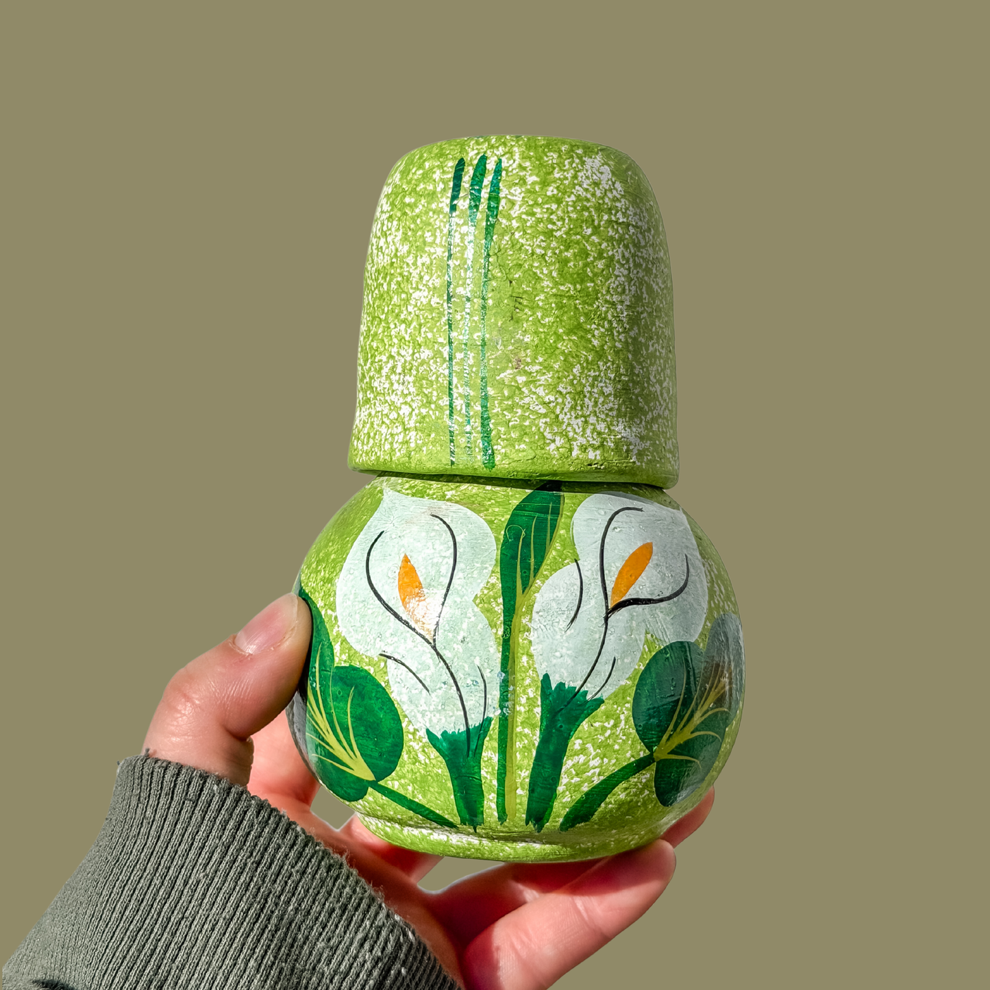Small Hand Painted Cantaro with Cup